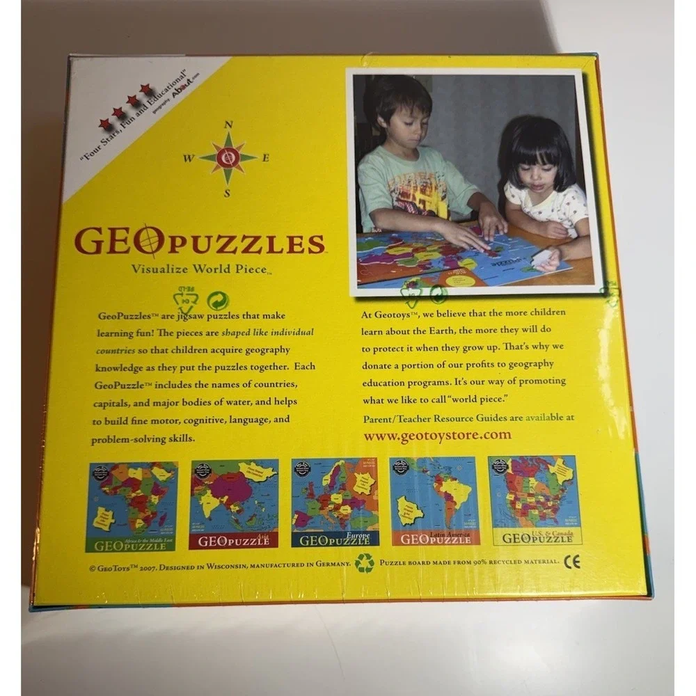 New World Geo Puzzle Latin America Dr. Toy Educational Toy‎ Sealed NIB